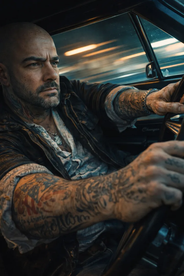 Cinematic driving portrait
